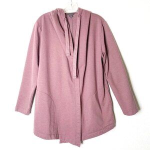 Eddie Bauer Women's Size Medium Mauve Open Front Cardigan with Hood and Pockets
